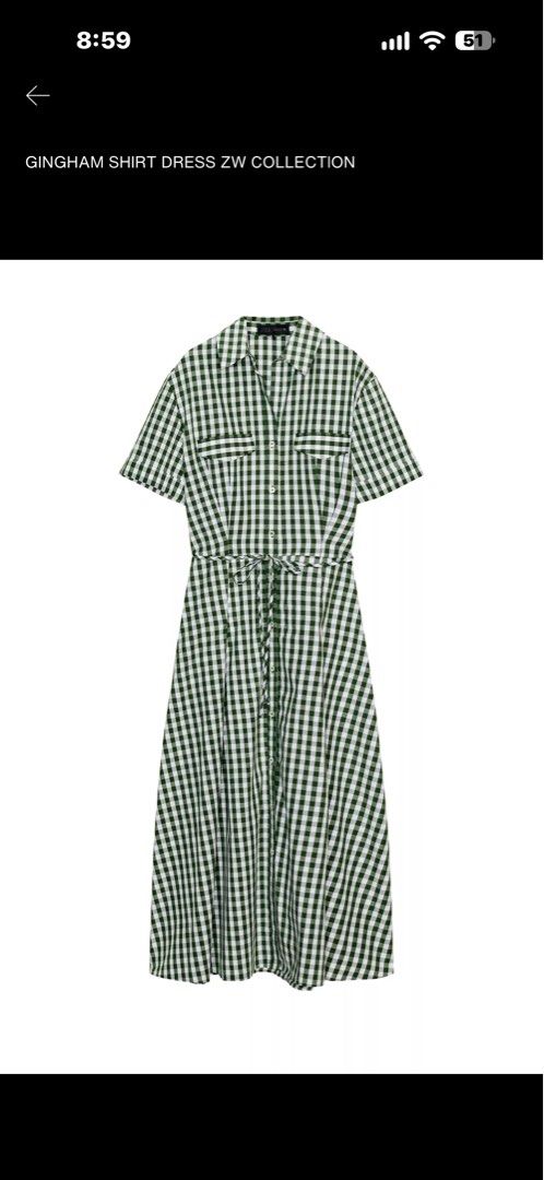 Zara gingham maxi dress (Category: Dresses) located in Los Banos. Submitted by ZaraAll (Listing ID 1467844669, Image 2). Description: BRAND NEW WITH TAG. MEDIUM ON TAG. CAN FIT S-M. Super duper pretty when worn. Very dainty 💚💚💚 4995 price on tag.