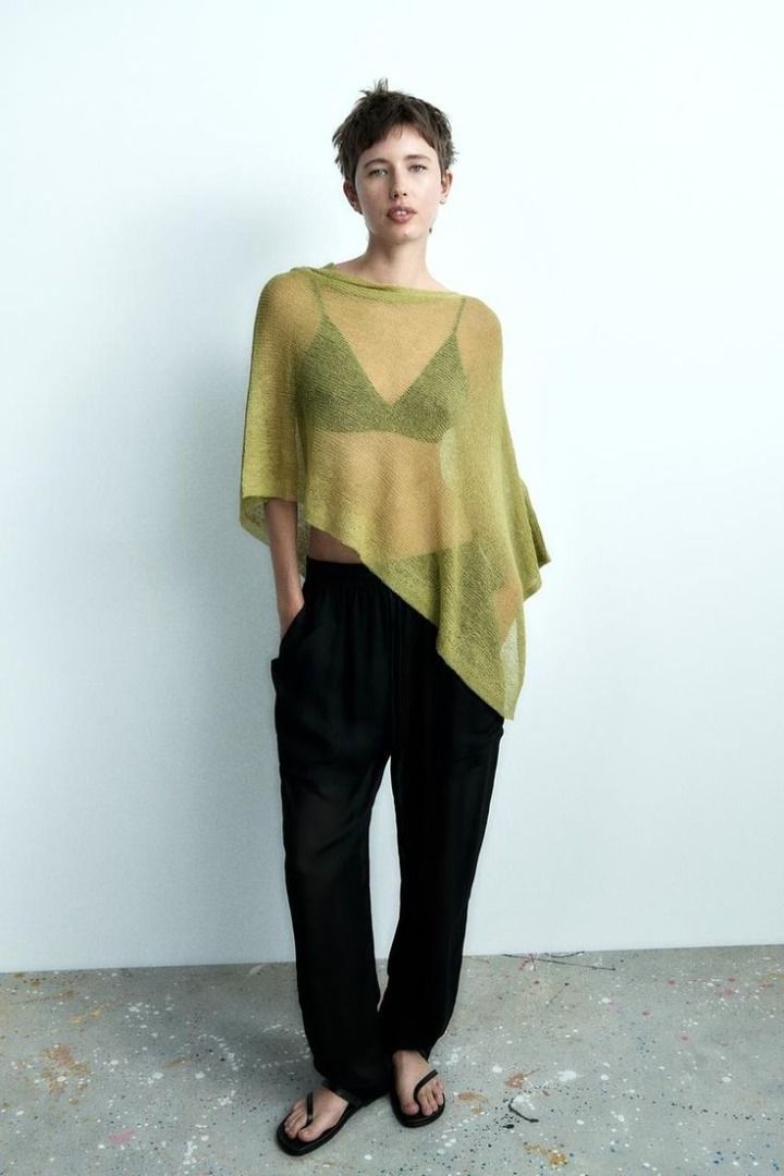 Zara Knit Asymmetrical Cape Top (Category: Sleeveless) located in Paranaque City. Submitted by consciouscleanout (Listing ID 1467732740, Image 2). Description: .