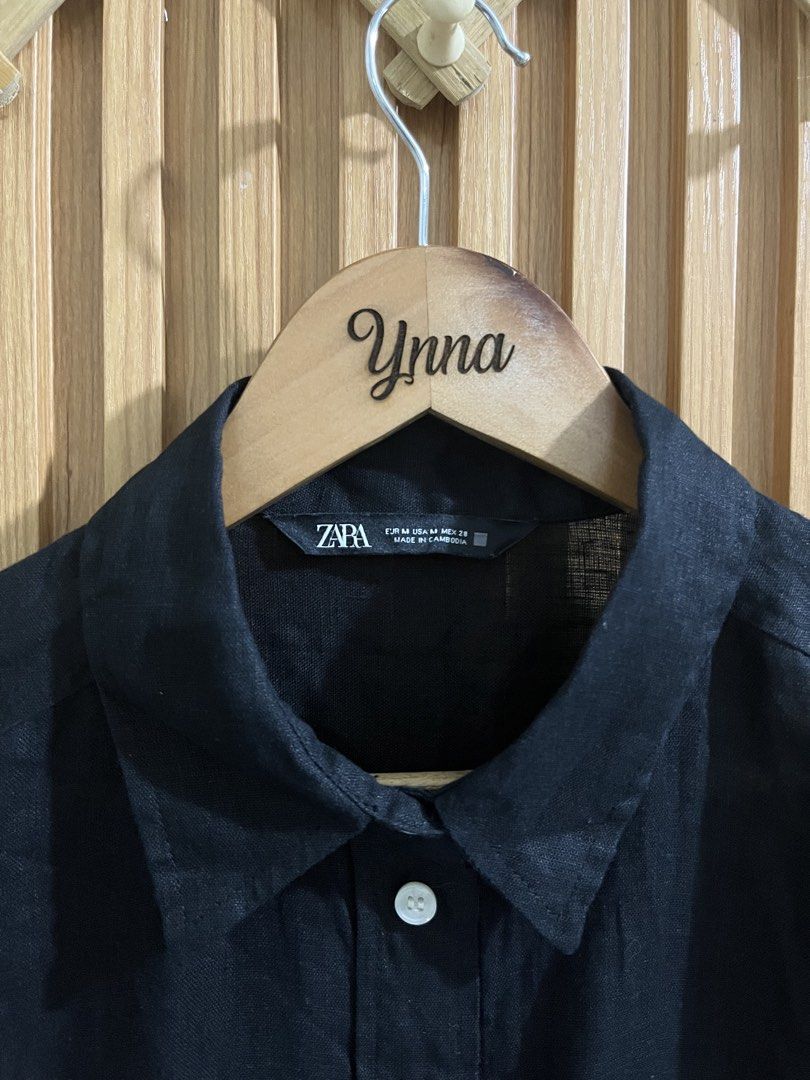 Zara Pure Linen Oversized Long sleeve (Category: Longsleeves) located in Caloocan City. Submitted by ynna_27 (Listing ID 1467974647, Image 2). Description: Zara Pure Linen Oversized Long sleeve Used - Good as new Color : Black Medium on tag - Large Issue : x Price 650.