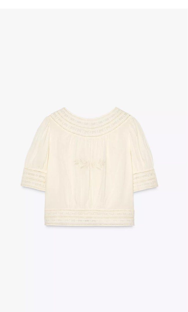 Zara romantic blouse (Category: Blouses) located in Taguig. Submitted by gabby85953 (Listing ID 1467941722, Image 2). Description: No ww No dimension Orig price 3,395 !! .