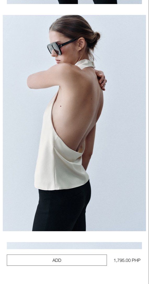 ZARA Satin halter top (Category: Sleeveless) located in Quezon City. Submitted by g23_closet (Listing ID 1467889913, Image 2). Description: .