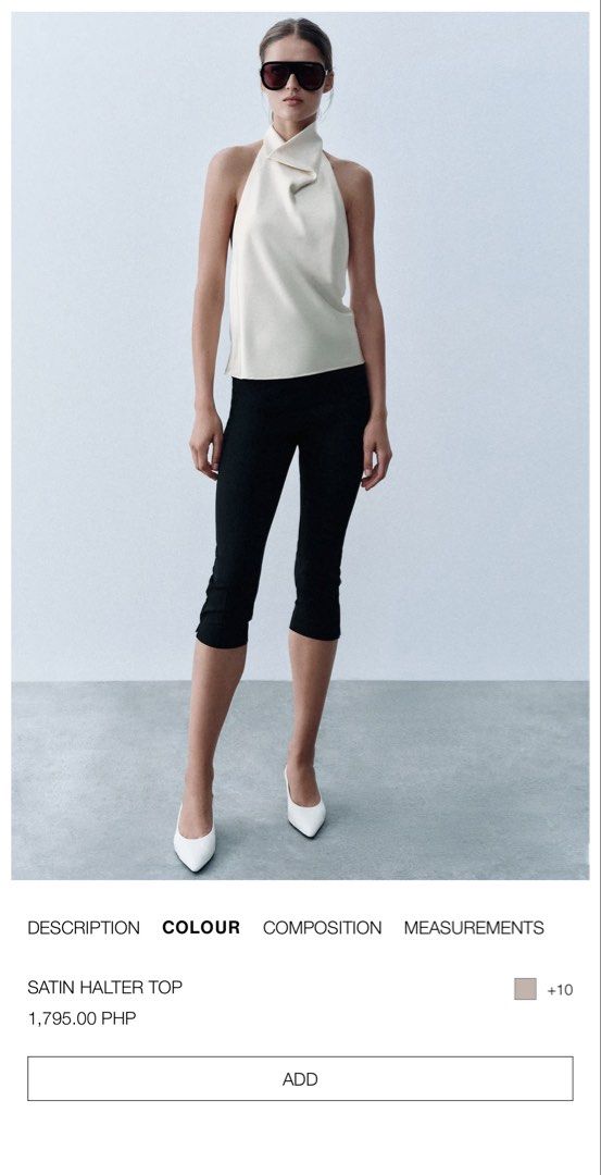 ZARA Satin halter top (Category: Sleeveless) located in Quezon City. Submitted by g23_closet (Listing ID 1467889913, Image 1). Description: .