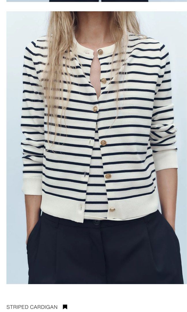 Zara stripe cardigan (Category: Coats, Jackets and Outerwear) located in Taguig. Submitted by gabby85953 (Listing ID 1467941316, Image 1). Description: No ww No dimension .