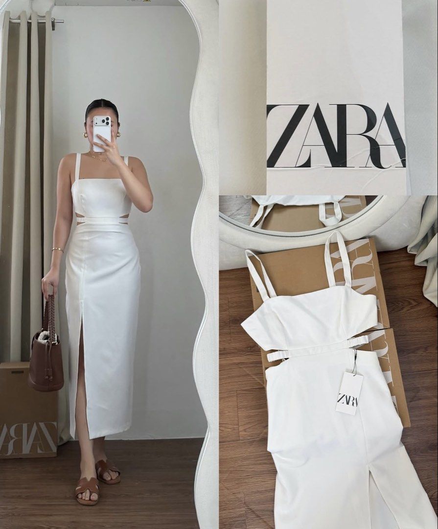 ZARA White Cuta-out Dress (Category: Dresses) located in Manila. Submitted by ccollection_ (Listing ID 1468019981, Image 1). Description: Brandnew without tag.
