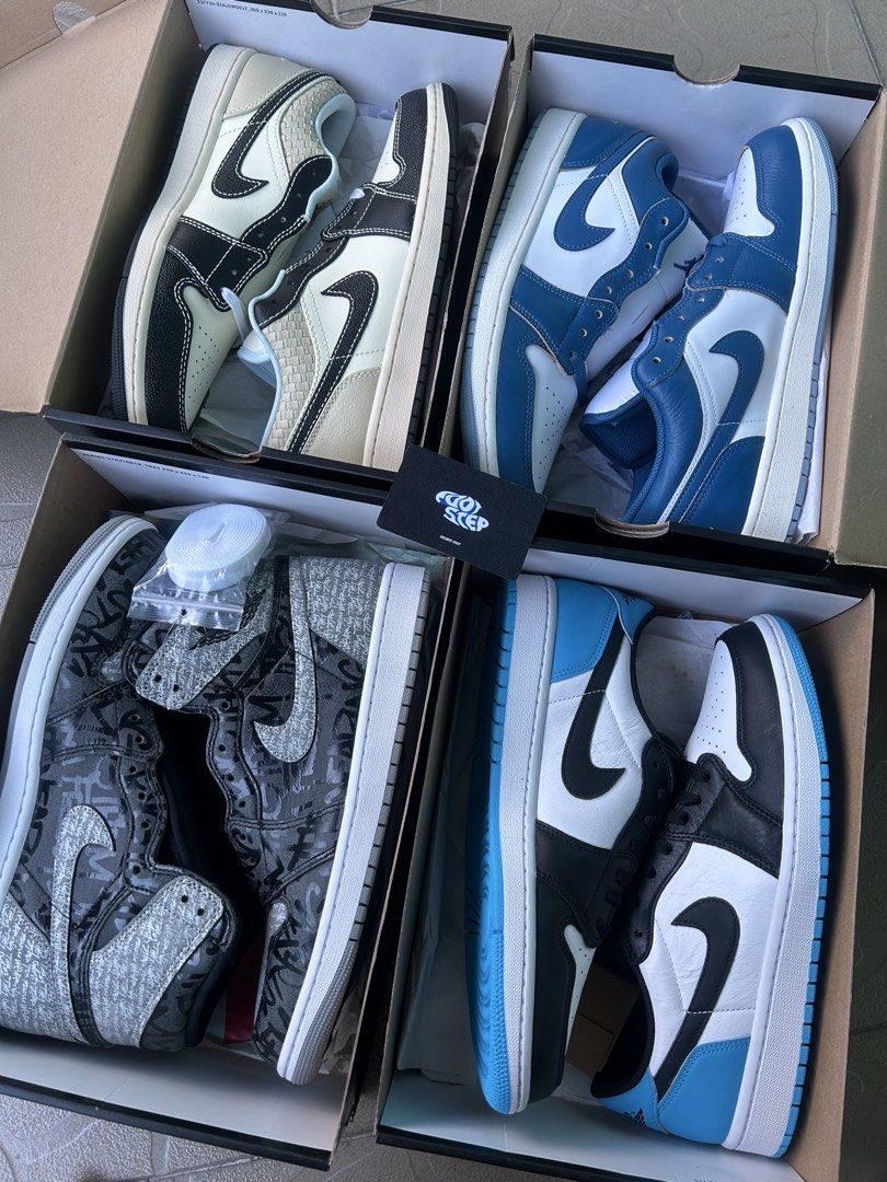 10.5US Brand New Jordan 1 (Category: Sneakers) located in Marikina City. Submitted by footsteps.official.ph (Listing ID 1468186803, Image 1). Description: FOR SALE / STEAL Size 10.5 Brand New Jordan 1s Jordan 1 Low SE ‘Coconut Milk Muslin’ ₱3,500 Jordan 1 Low SE ‘Industrial Blue’ ₱3,500 Jordan 1 Low OG ‘UNC Powder Blue’ ₱3,500 Jordan 1 High ‘Rebellionaire’ ₱6,000 👣Meet-up / LBC / Lalamove 📍Marikina City.