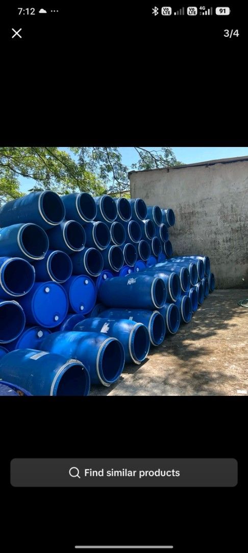 170L Blue Plastic Drum with Clamp Lid (Category: Industrial Equipment) located in Quezon City. Submitted by romex_digital (Listing ID 1468282679, Image 2). Description: For order and details click here 🙏 https://da.gd/TjUtWX https://da.gd/TjUtWX - Capacity: 170 Liters - Color: Blue - Material: Food-grade HDPE (Safe for various storage needs) - Style: Open top with secure clamp lid - Dimensions: 94 cm height, 58 cm top width, 56 cm bottom width -