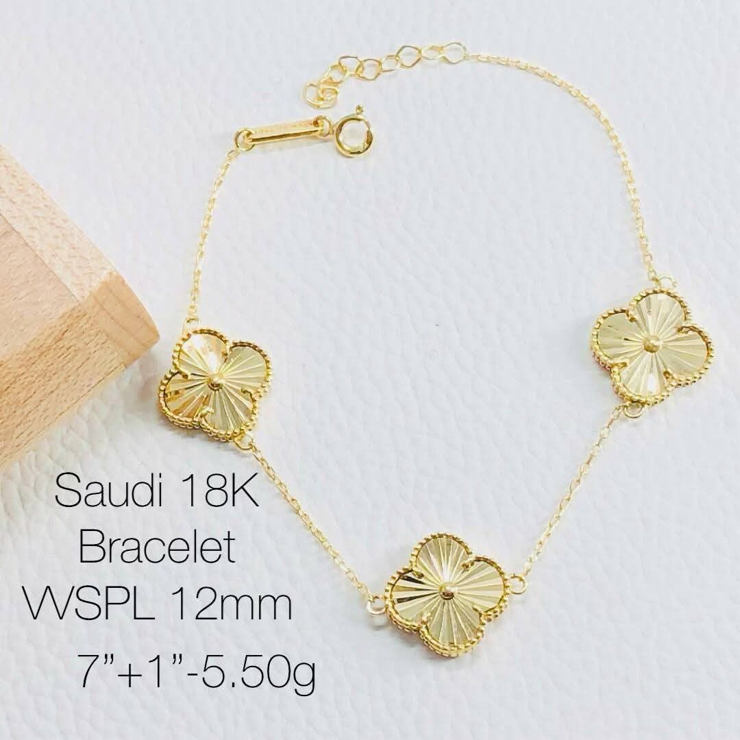 18k Saudi gold Vca Alhambra bracelet (Category: Bracelets) located in Manila. Submitted by bhelgoldseller2ndaccount (Listing ID 1468128708, Image 1). Description: New!!✨New!!✨New!! Authentic 18k Saudi Golds 💯pawnable/naisasanla 💯with high appraisal rate 💯good investment 💯Direct supplier price 👉OPEN for resellers 🌺please take time to evaluate their actual sizes and grams 👉Best panggift for all occasions ✅ Sold per grams not per piece Kya lo