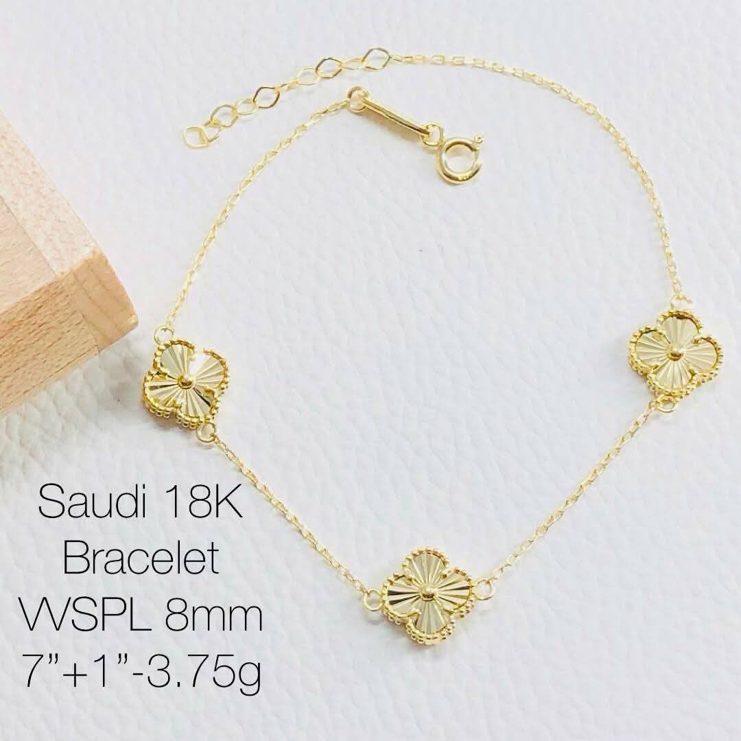 18k Saudi gold Vca Alhambra bracelet (Category: Bracelets) located in Manila. Submitted by bhelgoldseller2ndaccount (Listing ID 1468128708, Image 3). Description: New!!✨New!!✨New!! Authentic 18k Saudi Golds 💯pawnable/naisasanla 💯with high appraisal rate 💯good investment 💯Direct supplier price 👉OPEN for resellers 🌺please take time to evaluate their actual sizes and grams 👉Best panggift for all occasions ✅ Sold per grams not per piece Kya lo