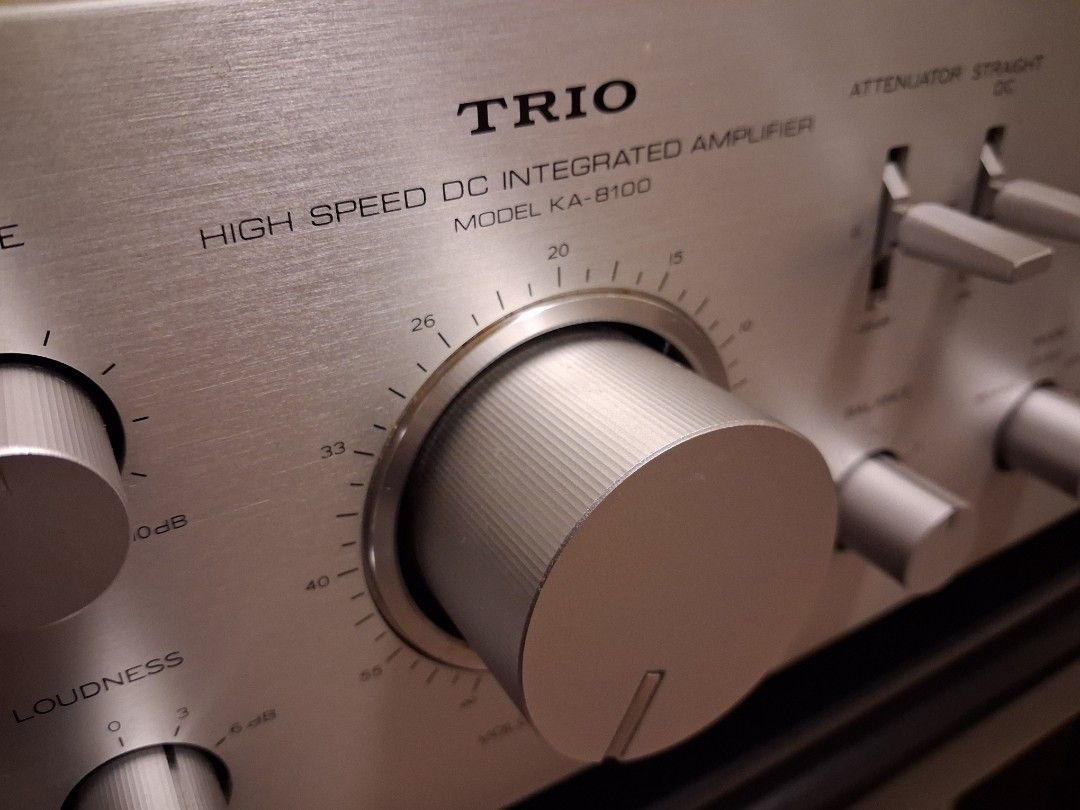 1978 TRIO / Kenwood Amplifier (Category: Soundbars, Speakers & Amplifiers) located in Muntinlupa City. Submitted by Festu (Listing ID 1468245290, Image 1). Description: For sale P10,500 Condition: Used / 2nd hand Muntinlupa City Trio / Kenwood Stereo Integrated Amplifier Model KA-8100 100volts from Japan 150 watts power consumption 60 watts per channel Speaker A,B Phono 1 MM Phono 2 MC Weight 11.5kg Dimensions : Width 440x Height 153 (146) x Dept