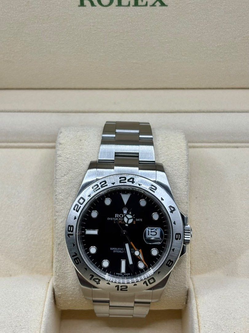 2013 Rolex Explorer II (Category: Luxury Watches) located in Pasig City. Submitted by nicoestradaa (Listing ID 1468066174, Image 1). Description: Rolex Explorer II Black 42mm 216570 2013 year model 9.5/10 Complete set Open for authentication 490k.