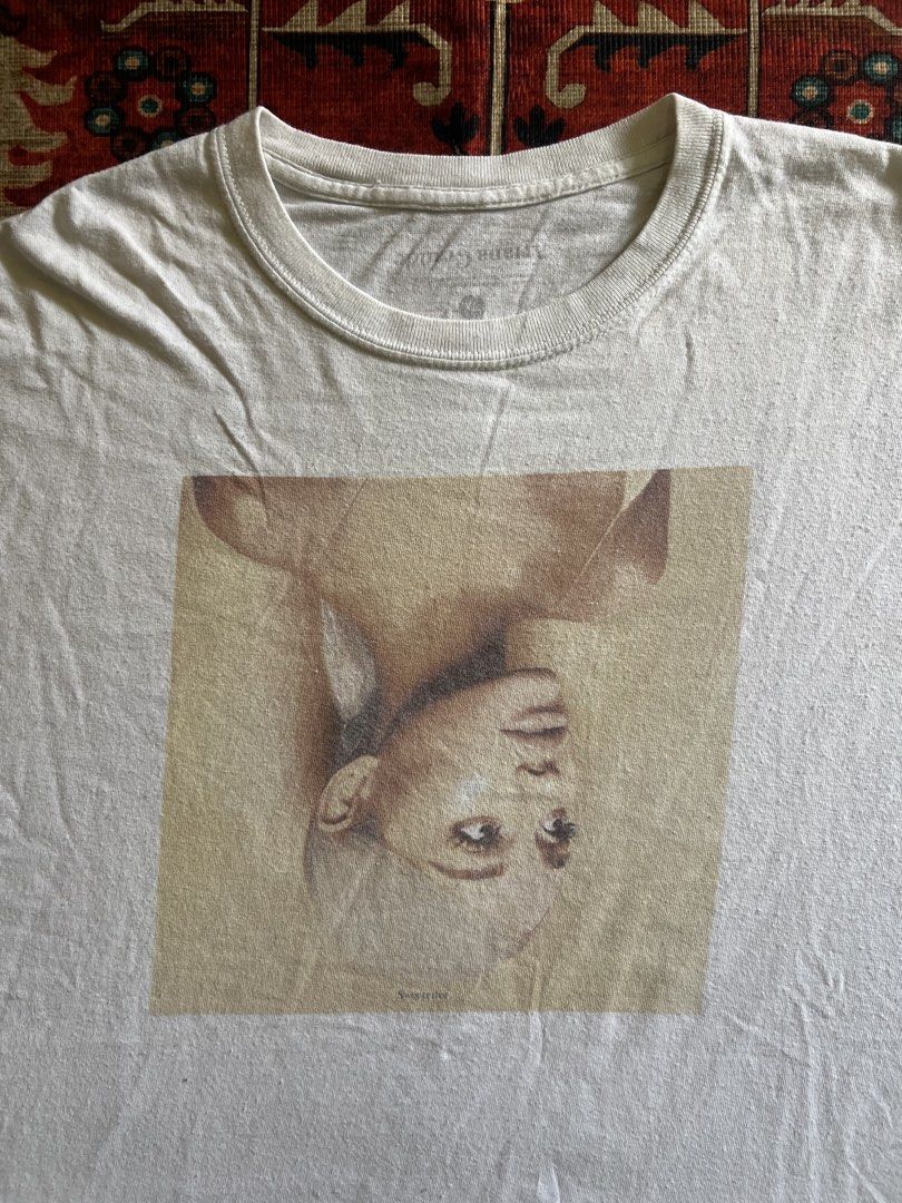 2018 Ariana Grande Sweetener White Tee (Category: Tshirts & Polo Shirts ) located in Imus. Submitted by the1994thriftshop.ph (Listing ID 1468177441, Image 3). Description: 2018 Ariana Grande Sweetener White Tee Size: XL Pit to pit: 23.8 inches Top to bottom: 27.3-27.8 inches Cropped raw hem and minor lints issues Price: Php 800.