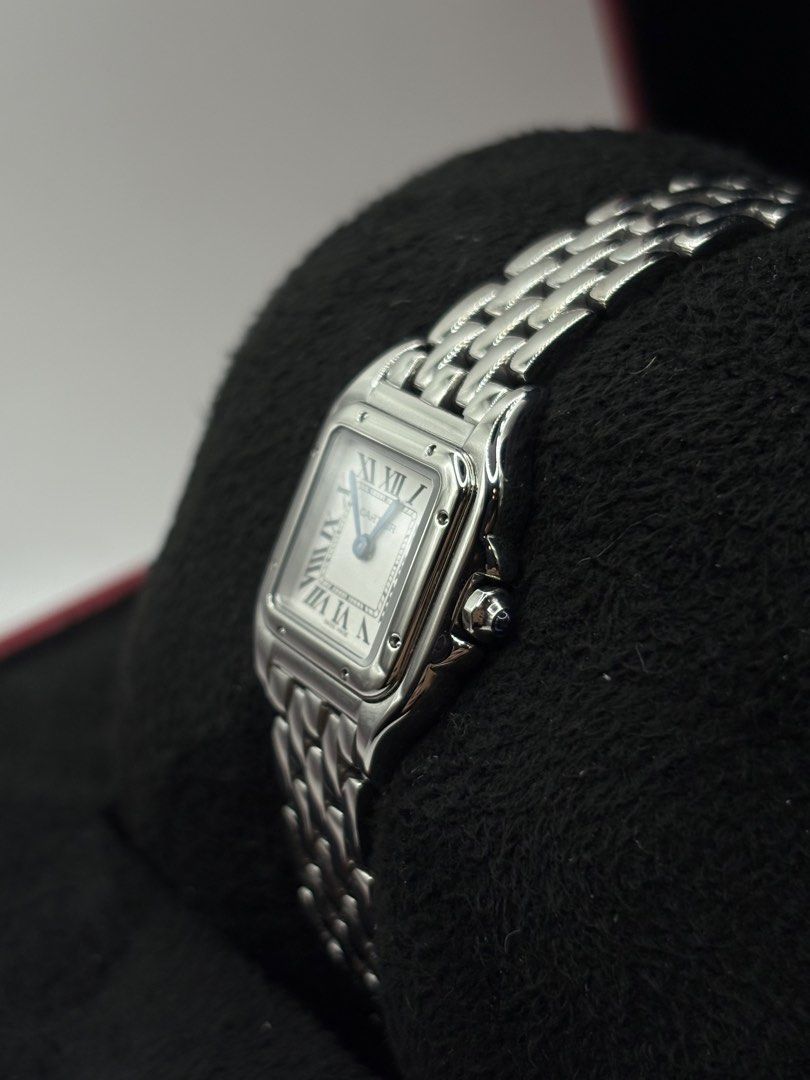 2024 Cartier Panthere Small W4PN0007 (Category: Luxury Watches) located in Pasig City. Submitted by nickyestrada (Listing ID 1468083967, Image 3). Description: Cartier Panthere Small White roman dial 23mm x 30mm Stainless steel W4PN0007 2024 year model 9.8/10 Complete set Open for authentication 260k.