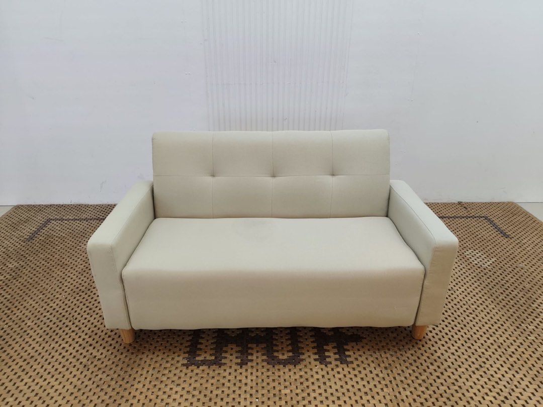 2 seater sofa (Category: Sofas) located in Quezon City. Submitted by matetdevis13 (Listing ID 1468216123, Image 2). Description: 2-Seater Fabric Sofa Price: 6,500 L44 x W21 x H25/14 In good condition Code JMD20-M564.