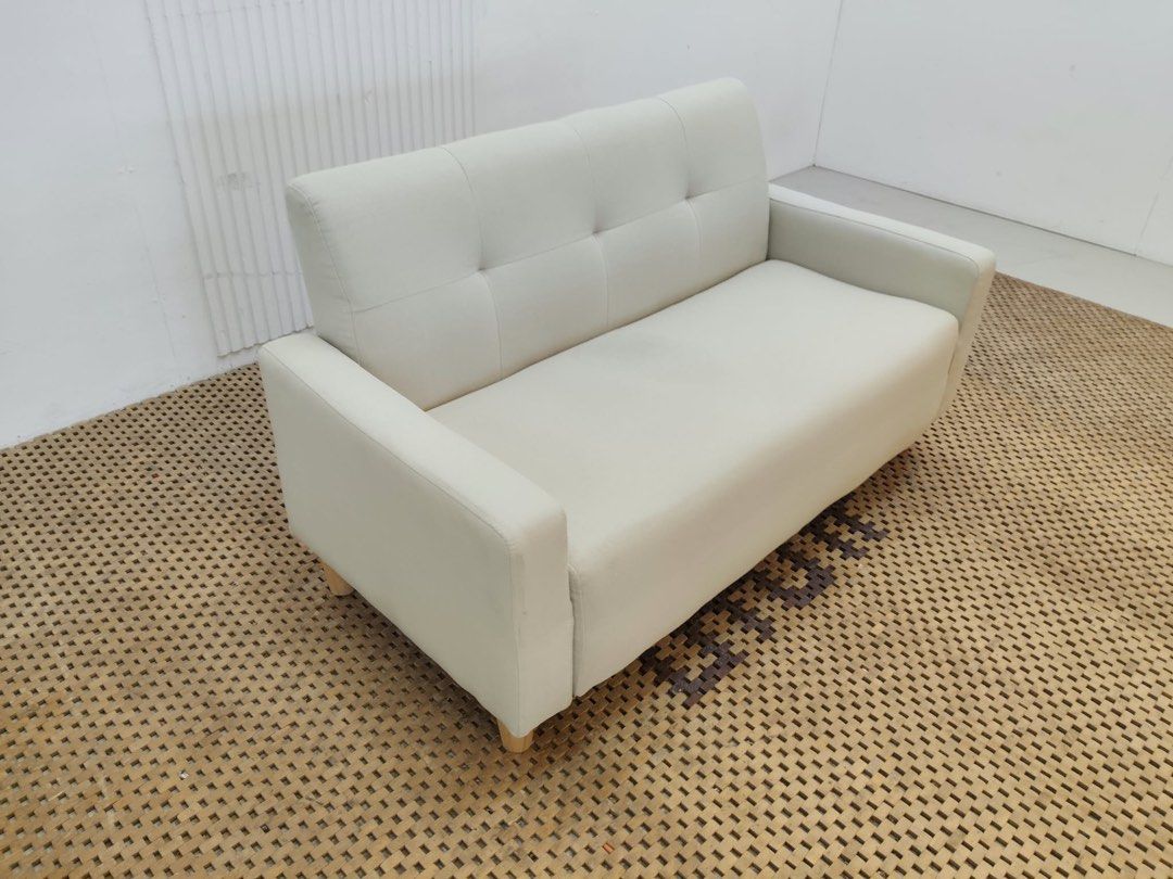 2 seater sofa (Category: Sofas) located in Quezon City. Submitted by matetdevis13 (Listing ID 1468216123, Image 3). Description: 2-Seater Fabric Sofa Price: 6,500 L44 x W21 x H25/14 In good condition Code JMD20-M564.