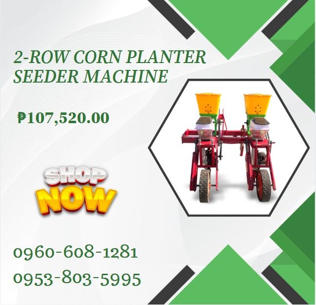 2-Row Corn Planter Seeder MACHINE (Category: Everything Else Others) located in Caloocan City. Submitted by boldhawk_09f8ee (Listing ID 1468064914, Image 1). Description: ◎Depth of seeding(mm):50-100 ◎No. of seeding row:2 ◎Row Spacing(mm):500-620 ◎Planting distance(mm):120-320 ◎Weight(kg):140 .