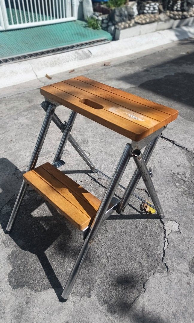 2-step folding metal and wood step ladder stool (Category: Ladders & Steps) located in Santa Rosa. Submitted by tonyhawk0592 (Listing ID 1468073174, Image 3). Description: .