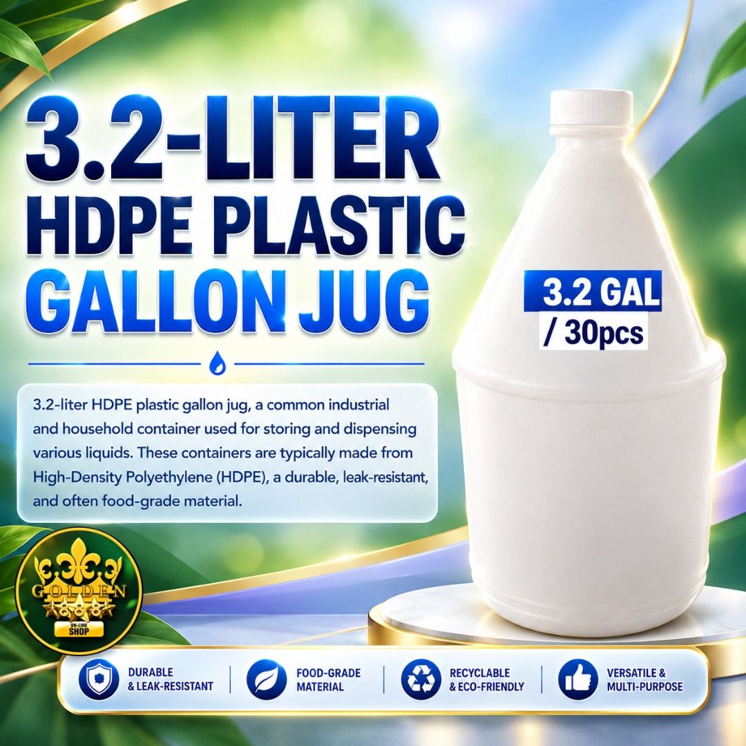 3.2-LITER GALLON JUGS (Category: Storage Boxes & Baskets) located in Manila. Submitted by golden888onlineshop (Listing ID 1468125313, Image 1). Description: 📢 NEED 3.2-LITER GALLON JUGS? LET'S GET YOUR ORDER STARTED! 📦💙 Our 3.2-LITER HDPE PLASTIC GALLON JUG is ready for your business and household supply needs! ✅ Durable HDPE material ✅ Leak-resistant design ✅ For storing and dispensing various liquids ✅ 30 PCS PER SET 🔥 BULK BUYERS & RESELLE