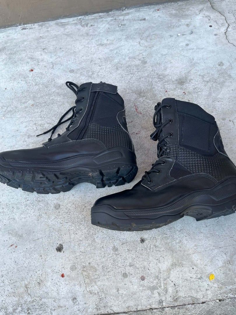 5.11 Tactical Series Black Boots (Category: Boots) located in Manila. Submitted by royalrabbit.7b2a11 (Listing ID 1468103607, Image 3). Description: - Brand: 5.11 Tactical Series - size 43 cm 27.5 us 9.5 to 10 - Color: Classic Black - Material: Durable leather and nylon upper - Closure: Heavy-duty side zippers with lace-up front - Sole: Thick lugged rubber for maximum grip - Comfort & Support: Structured heel support and padded collars.