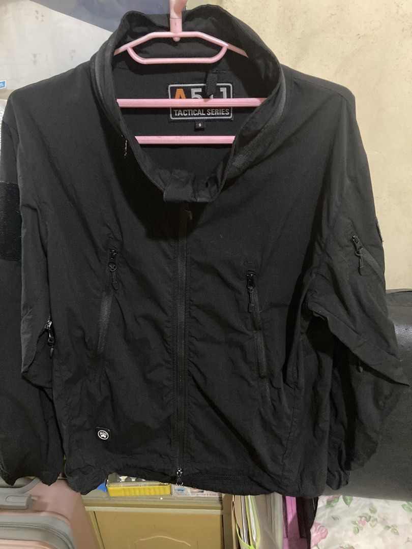 5.11 Tactical Series Black Jacket Size S (Category: Coats, Jackets and Outerwear) located in Legazpi City. Submitted by mmendoz45 (Listing ID 1468072120, Image 2). Description: - Brand: 5.11 Tactical Series - Size: Small - Color: Solid Black - Closure: Zippered front with high collar design - Pockets: Multiple functional pockets on front and sleeves - Extras: Hook and loop panels on both arms for patches - Condition: Clean and ready to wear.