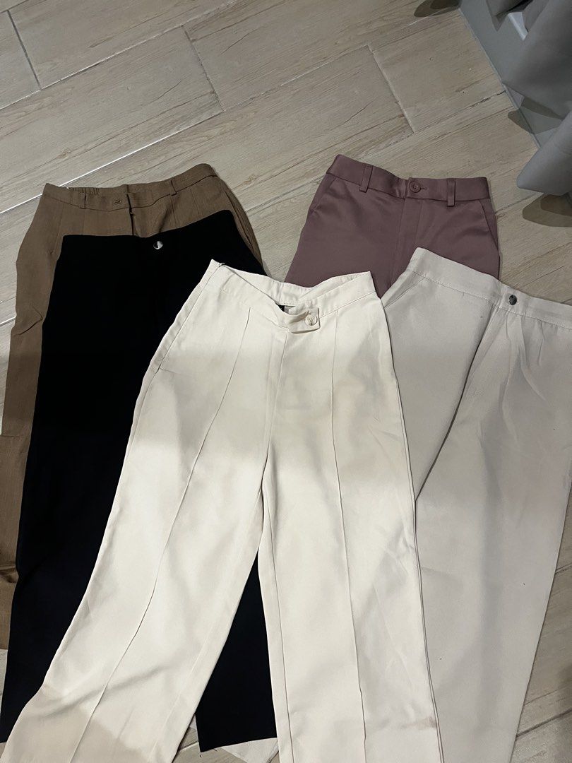 5 Work Pants / Slacks for P350 only (Category: Other Bottoms) located in Manila. Submitted by caseyandreaa2 (Listing ID 1468187064, Image 1). Description: 5 pants for P350 only! Size 24-25 My height is 5'3, fits me well No WW Pick up only Loc: BGC, Taguig, Metro Manila Book your own courier .