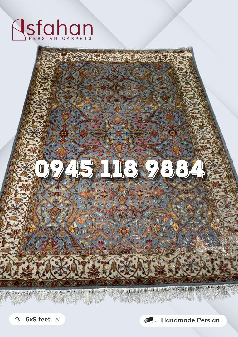6x9feet Handmade Persian Carpet (Category: Carpets, Mats & Flooring) located in Pasig City. Submitted by isfahan999 (Listing ID 1468175082, Image 1). Description: Quality: Pure Handmade Design: Persian Material: Wool Size: 5x8 feet Disclaimer: Please note that actual product colors may deviate from what is displayed on screen. We highly recommend viewing the products in person. Carpet demonstrations are offered free of charge. Persian carpets, sy