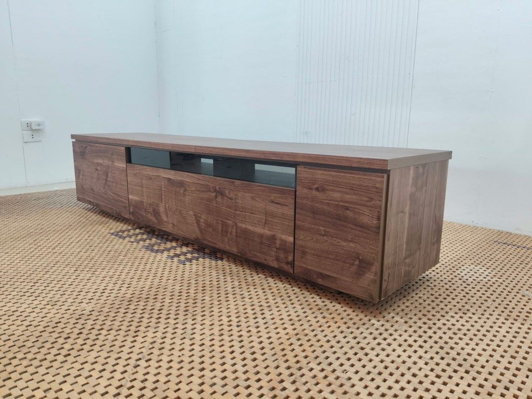 70 inches TV Rack (Category: TV Consoles) located in Quezon City. Submitted by matetdevis13 (Listing ID 1468222298, Image 3). Description: Wooden TV Rack with Storage Price: 8,900 L71 x W16.5 x H16 In good condition Code JMD29-M453.