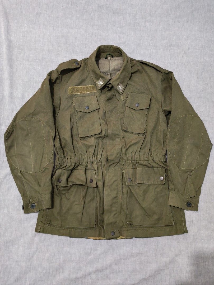 80s Italian army field jacket (Category: Coats, Jackets and Outerwear) located in Baguio. Submitted by used_clothing2600 (Listing ID 1468156987, Image 1). Description: 80s Italian army field jacket size medium verygood condition width 22 length 30 shoulders 18.5 sleeve length 23.5 P 2,880.