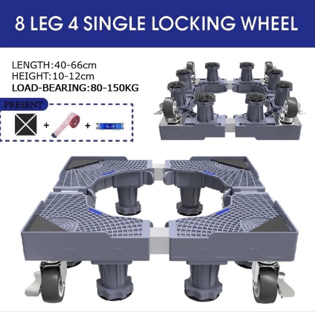 8 Leg 4 Single Locking Wheel Adjustable Base for Refrigerator or Washing Machine (Category: Home Improvement Tools & Accessories) located in Manila. Submitted by kszortpdrss (Listing ID 1468146590, Image 1). Description: .