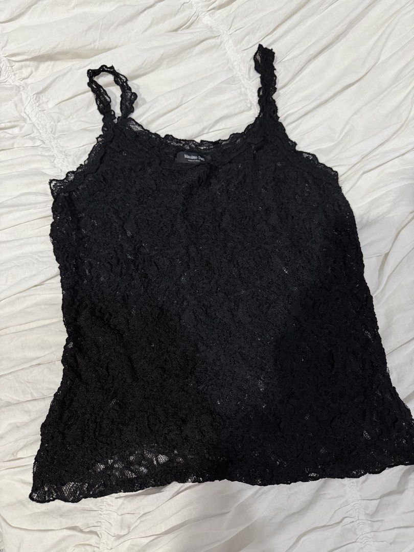⋆. 𐙚 ˚ massimo dutti black lace top (Category: Sleeveless) located in Makati City. Submitted by thezarachives (Listing ID 1468255351, Image 1). Description: ⋆. 𐙚 ˚ can also fit size M.