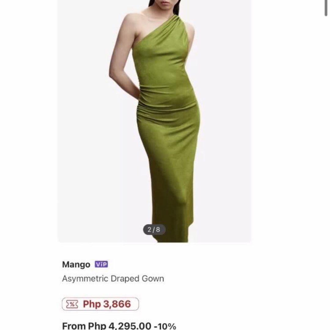 🇺🇸 MANGO Assymentric drape dress (Category: Evening dresses & gowns) located in Manila. Submitted by 414studio (Listing ID 1468185611, Image 3). Description: 100% authentic MEDIUM Can be worn as casual, semi formal and bridesmaid /wedding dress.