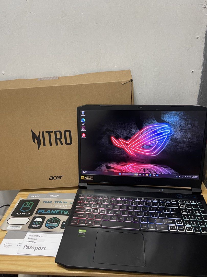 Acer Nitro 5 Gaming Laptop (Category: Laptops & Notebooks) located in Manila. Submitted by spydie_flips (Listing ID 1468073720, Image 1). Description: 💻 Acer Nitro 5 Gaming Laptop Bundle — ₱27,999 (Negotiable) • Intel Core i5-11400H (11th Gen) • 8GB RAM (3200 MT/s) • 512GB SSD (477GB Usable) • NVIDIA GeForce RTX 3050 Laptop GPU (4GB) • Intel UHD Graphics • 15.6” Full HD Display — 144Hz • Windows 11 • RGB Backlit Keyboard • Stress Test Completed 