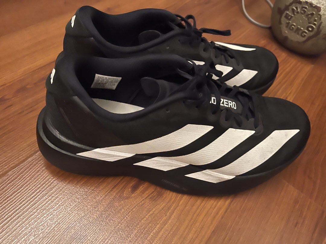 Adidas Adizero Evo SL (Category: Flashes) located in Quezon City. Submitted by cholo1010 (Listing ID 1468241437, Image 3). Description: Adidas Evo SL Price: 3000 pesos (slightly negotiable) Color: Black/white Size: US 10 Condition: 7/10, well used but still in good condit.