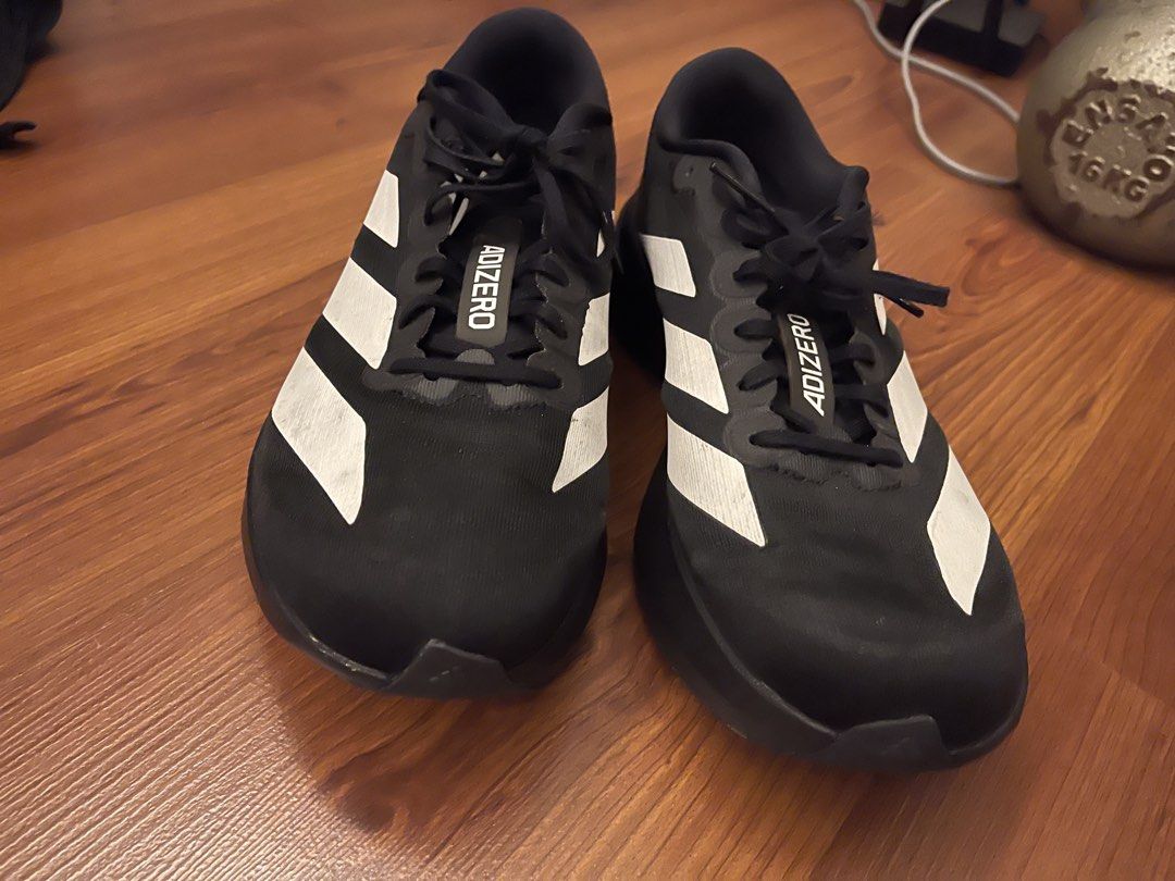 Adidas Adizero Evo SL (Category: Flashes) located in Quezon City. Submitted by cholo1010 (Listing ID 1468241437, Image 2). Description: Adidas Evo SL Price: 3000 pesos (slightly negotiable) Color: Black/white Size: US 10 Condition: 7/10, well used but still in good condit.