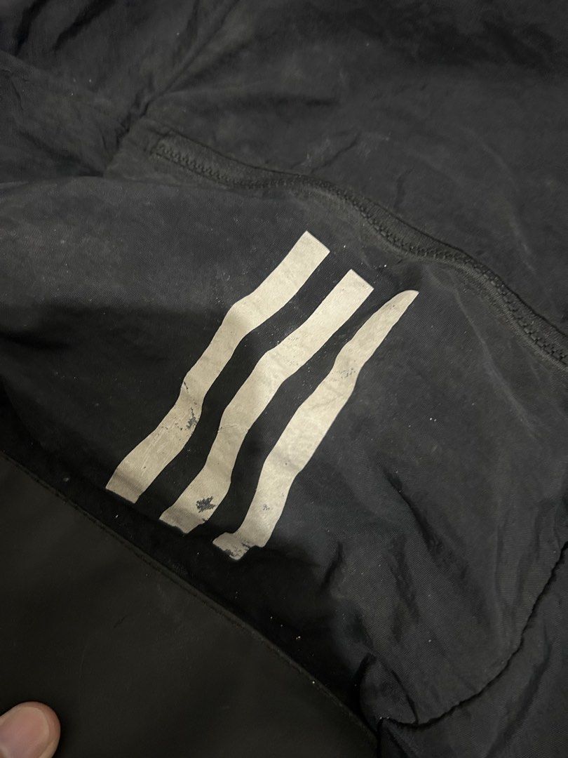 Adidas Black Backpack (Category: Backpacks) located in Mandaluyong City. Submitted by ncooooooo (Listing ID 1468228503, Image 2). Description: - Authentic black Adidas backpack - Iconic 3 white stripes on the front pocket (shows slight wear) Good condition, no major flaws except from slight fading on three stripes print and one missing zipp head. - Comfortable padded mesh shoulder straps - Durable black base panel for daily use - Front zippered p