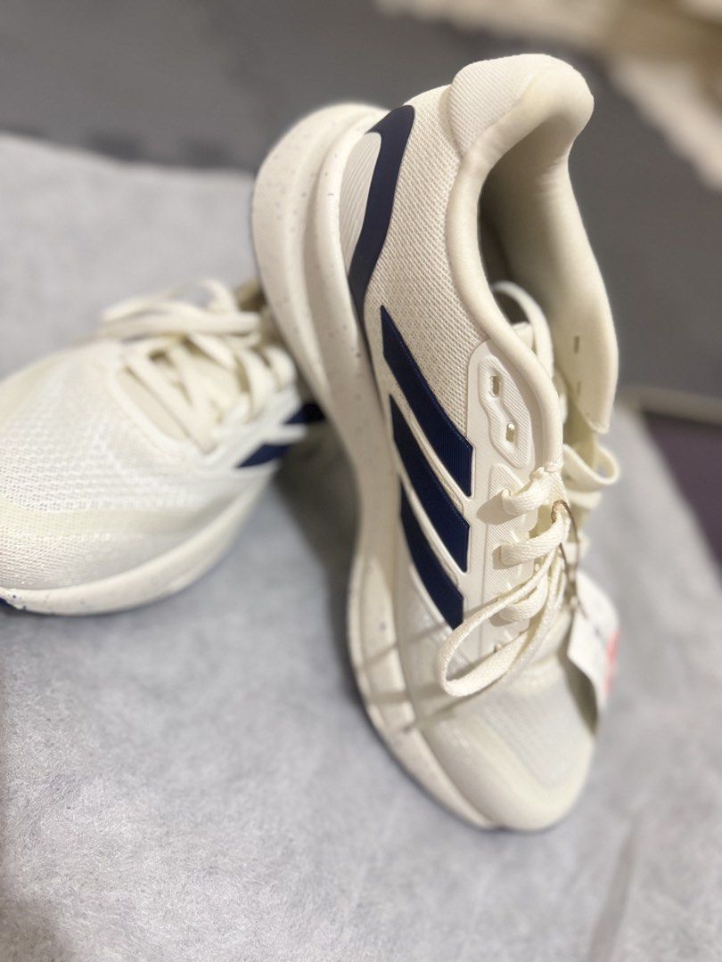 Adidas Run Falcon 5 (unisex) (Category: Sneakers) located in Manila. Submitted by jnakrsti (Listing ID 1468199740, Image 2). Description: Brand new Adidas Run Falcon 5 unisex running shoes in white and dark blue. Size EU 37 / UK 4 / US 6. Features mesh upper, OrthoLite cushioning, and a speckled midsole with pristine blue grip sole. Tag still attached, never worn. Perfect for daily wear and casual styling..