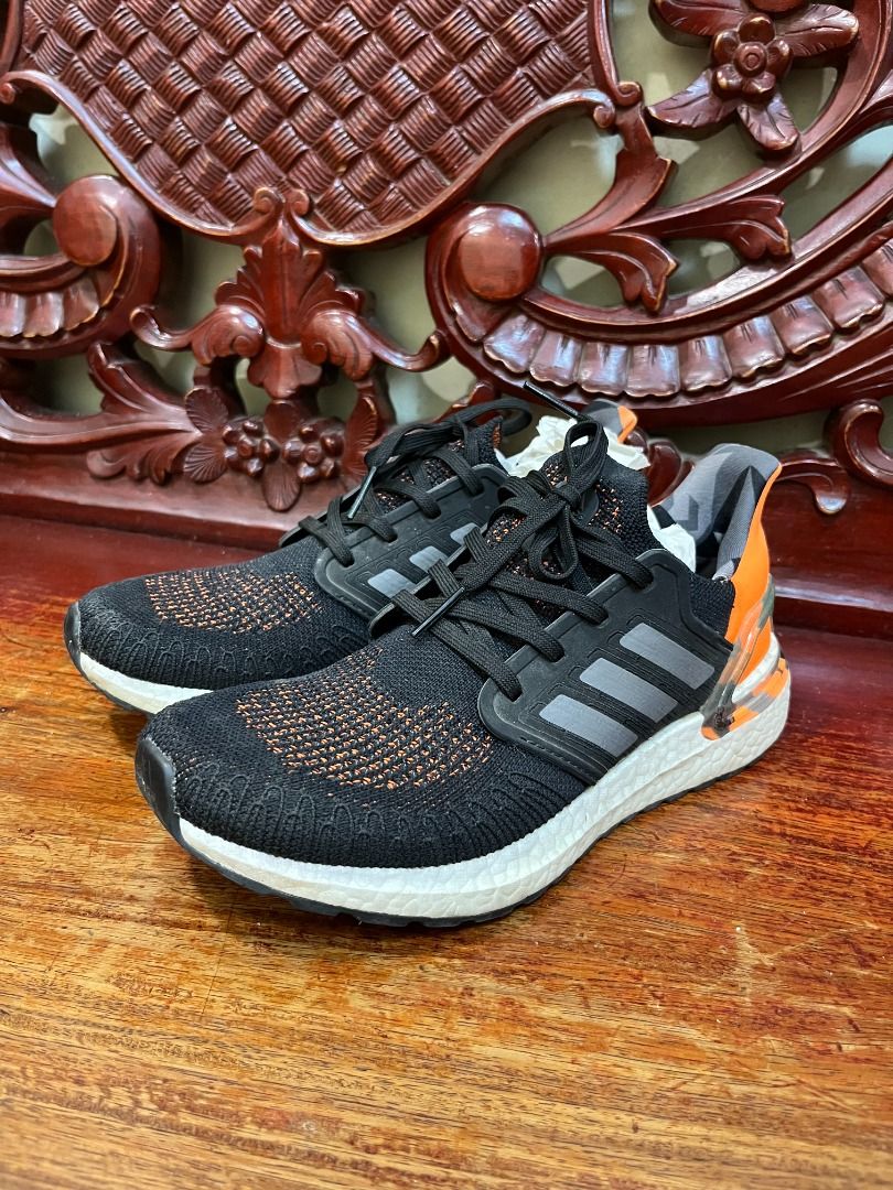 Adidas Ultraboost 20 Running Shoe (Category: Sneakers) located in Mabalacat. Submitted by applebottomjaens (Listing ID 1468108811, Image 1). Description: - Brand: Adidas Ultraboost Primeblue - Size: US 6.5 / UK 6 M - Color/Design: Black/Grey/Signal Orange - Comfort & Traction: Responsive Boost cushioning and durable Continental rubber outsole - Condition: Normal wear on the soles, still in great shape for running or casual wear - Eco-conscious de