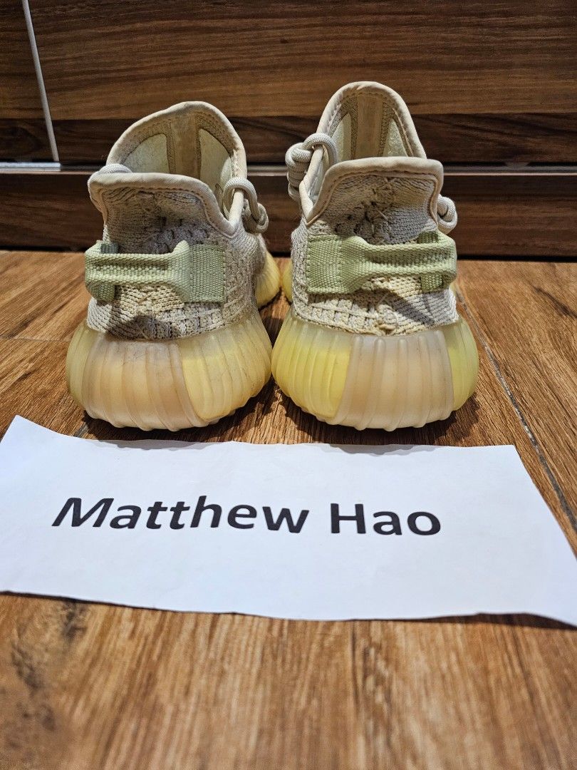 Adidas Yeezy 350 v2 flax (Category: Sneakers) located in Manila. Submitted by machoxmatt (Listing ID 1468098932, Image 3). Description: Condition: 9+/10 Size: 6.5us /fits 7.5us women wear at your own risk. 2020 released Pair only Mop:bdo/gcash Shipping at buyer's expense.