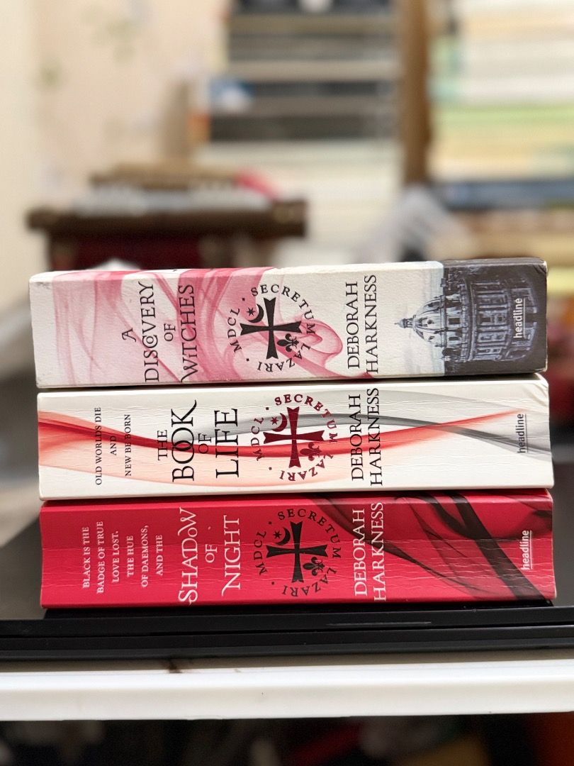 All Souls Trilogy by Deborah Harkness Books (Category: Storybooks) located in Silang. Submitted by papieriiibookstogo (Listing ID 1468271114, Image 1). Description: Set of 3 bestselling novels by Deborah Harkness - Includes: A Discovery of Witches, Shadow of Night, and The Book of Life - Format: Paperback (Headline editions) - Genre: Fantasy, magic, history, and romance - Condition: Good, pages are fully intact with minimal to no spine creases fr