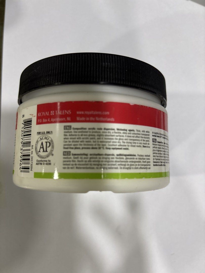 Amsterdam Acrylics Gel Medium Gloss 250ml (Category: Hands & Nails) located in Mandaluyong City. Submitted by clothescarousel (Listing ID 1468098256, Image 2). Description: - Product: Amsterdam Acrylics Gel Medium (Gloss Finish) - Size: 250 ml / 8.5 fl. oz. jar - Brand/Origin: Royal Talens, Made in the Netherlands - Condition: Brand new, unused, label and barcode intact - Key Features: Increases gloss and transparency, dries to a flexible, shiny,