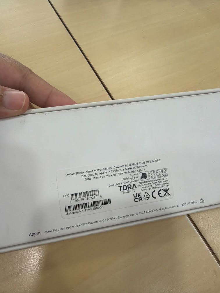 Apple Watch Series 10 (Category: Wearables & Smart Watches) located in Binan City. Submitted by timsantossss (Listing ID 1468096785, Image 2). Description: Apple Watch Series 10 42mm Rosegold.