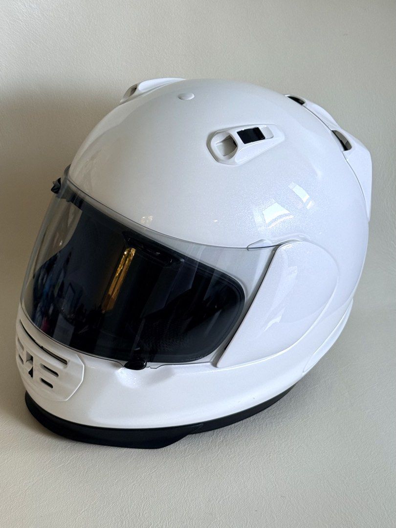 Arai Rapide-IR (Defiant) – Pearl White (Category: Helmets and other Riding Gears) located in San Juan, La Union. Submitted by bornunderground.ph (Listing ID 1468096859, Image 1). Description: Arai Rapide-IR (Defiant) – Pearl White • Size: Large (59–60 cm), true to size • Condition: Good Condition • Inner Liner: 9/10 • Outer Shell: 9/10 (see photos) • All Vents: 100% Working Additional Details: * Newly buffed and deep-cleaned * Free deep cleaning 