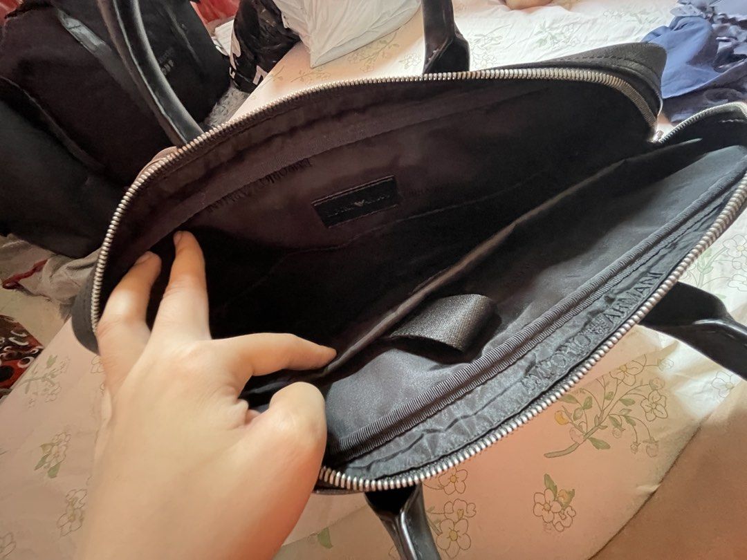 Armani Laptop Bag (Category: Everything Else Others) located in Manila. Submitted by peansandtobs (Listing ID 1468073514, Image 2). Description: Decluttering hindi nagagamit It has issues (see pics) Sf must be shouldered by the buyer .