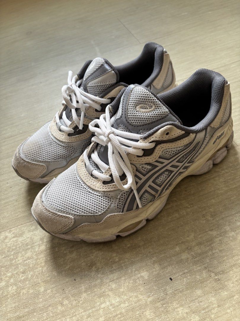 Asics Gel-NYC Sneakers (Category: Sneakers) located in Manila. Submitted by mattbaby99 (Listing ID 1468096698, Image 2). Description: Size: US 7.5 / EU 40.5 / 25.5 cm Style: 1203A383 Color: Grey & Off White Bought in 2023, used less than 5 times..