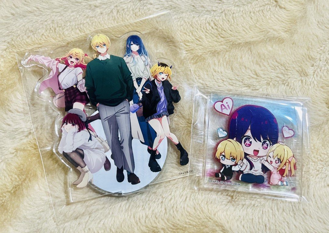Assorted Oshi no Ko Acrylic Stands (per item/take all) (Category: Character Goods) located in Taguig. Submitted by lae.onlineshop (Listing ID 1468095499, Image 1). Description: Assorted Oshi no Ko Acrylic Stands *LOOSE, no original packaging, AS IS *THE COLOR MAY SLIGHTLY DIFFER FROM ACTUAL DUE TO LIGHTING AND/OR SCREEN RESOLUTION. Issue: zero to minimal hairlines on surface, may or may not have signs of adhesive, AS IS. OPEN FOR TAKE ALL‼️ Photo