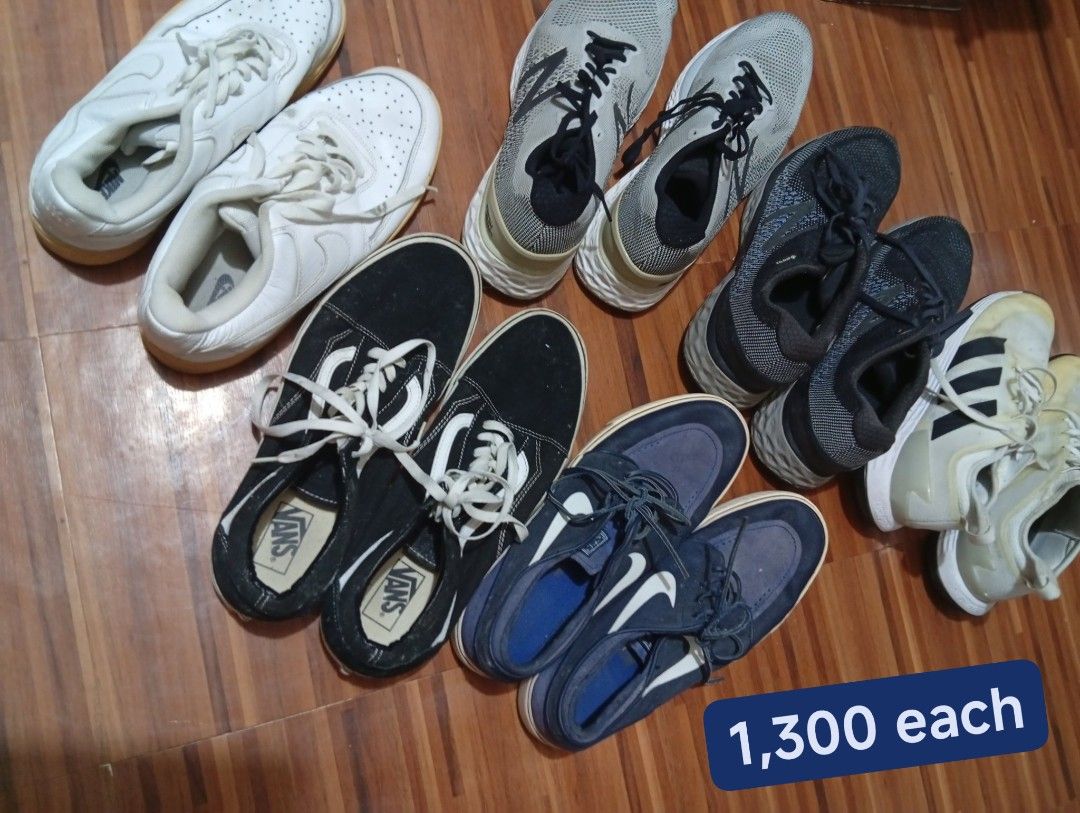 Assorted Sneakers Multiple Brands and Sizes (Category: Everything Else Others) located in Manila. Submitted by bizzxye (Listing ID 1468240949, Image 2). Description: Clearing out some sneakers. Multiple brands, styles, and sizes available including Adidas, Nike, Vans, and New Balance. Sizes range from 11.5 up to 14. Priced individually at 1,300 each. Send a message to check remaining stock and sizes..