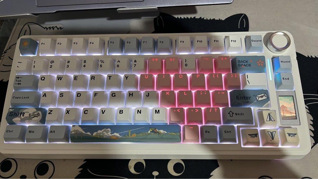 AULA S75 PRO (Category: Computer Keyboard) located in Manila. Submitted by r_zlxa (Listing ID 1468224105, Image 3). Description: - almost new (wala pang 1 month) - complete with box - tri mode connection - with free pink keycaps RFS: Will upgade dm for more pics and vids loc: calamba/las piñas.
