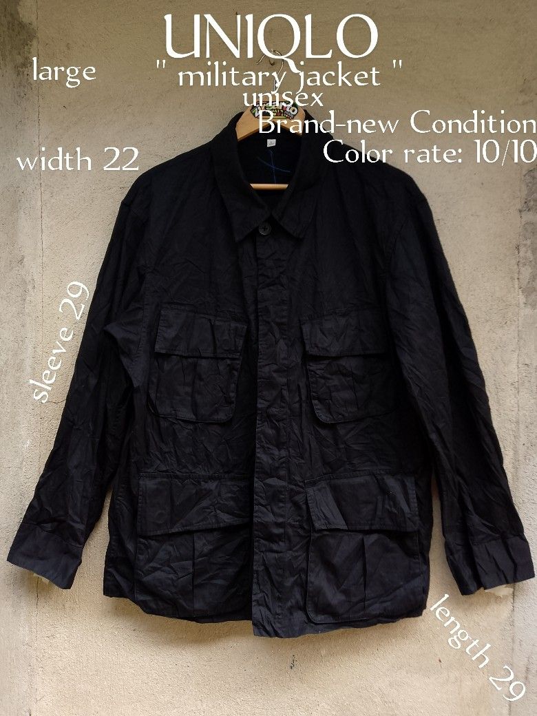 AUTHENTIC! " UNIQLO (military jacket) UNISEX " (Category: Coats, Jackets and Outerwear) located in Danao, Cebu. Submitted by psychypymb40965 (Listing ID 1468228128, Image 1). Description: details are in first photo ‎measurements through tape measure ‎pm/dm for other details,issues or transactions ‎negotiable! 👊😁 2nd Account Available Shoes, Bags, Sandals, Slippers & more footwear just click the link below 💚👇😁❤️ or follow for update stocks. ‎