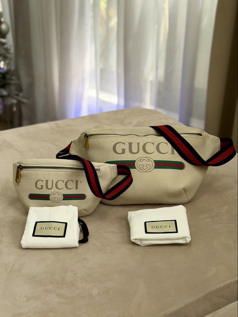 Authentic Gucci BUNDLE Grained Calfskin Logo Belt Bag (Category: Belt bags, Clutches and Pouches) located in Manila. Submitted by maria_2326 (Listing ID 1468267815, Image 2). Description: 💯% Authentic Bundle 2pcs Gucci Belt Bag Size: Small and Large w/ dust bag only No lowballing! Location: Manila/QC.
