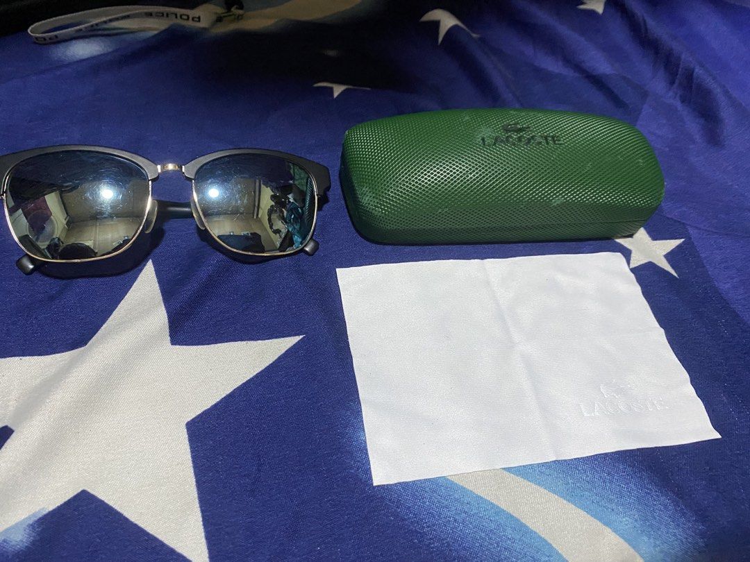Authentic Lacoste Sunglasses (Category: Sunglasses & Eyewear) located in Bulacan. Submitted by httpsthrift (Listing ID 1468230726, Image 1). Description: Includes Lacoste Case and Lacoste Wipes rfs decluttering .