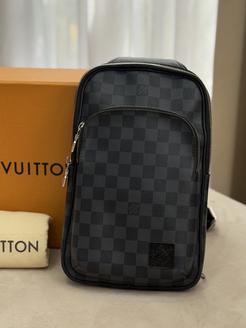 Authentic Louis Vuitton Avenue Sling Bag MICROCHIPPED (Category: Luxury Bags & Wallets) located in Manila. Submitted by maria_2326 (Listing ID 1468268206, Image 2). Description: 💯% Authentic | Microchipped w/box and dust bag No lowballing! Location: Manila/QC.